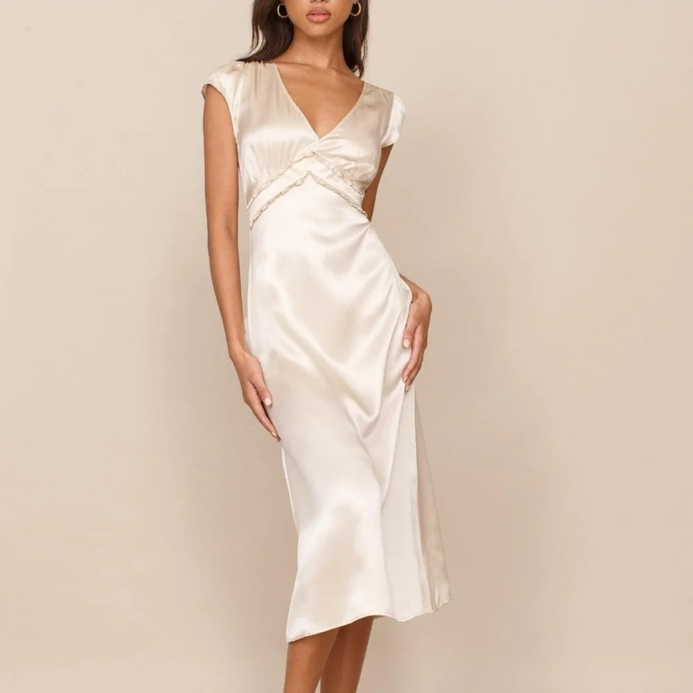 Reformation Kaye Dress Ivory - Picture 6 of 6